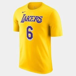 Outlet 😀 Nike Lakers NBA Labron James Men's T-shirt for Clothes for Training 🌟